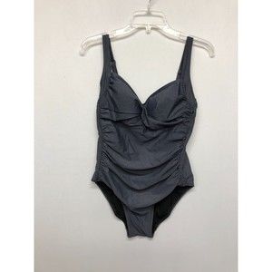 Shore Shapes Swimwear Women Swimsuit One Piece Size US 10 UK 12 Gray B237 -21
